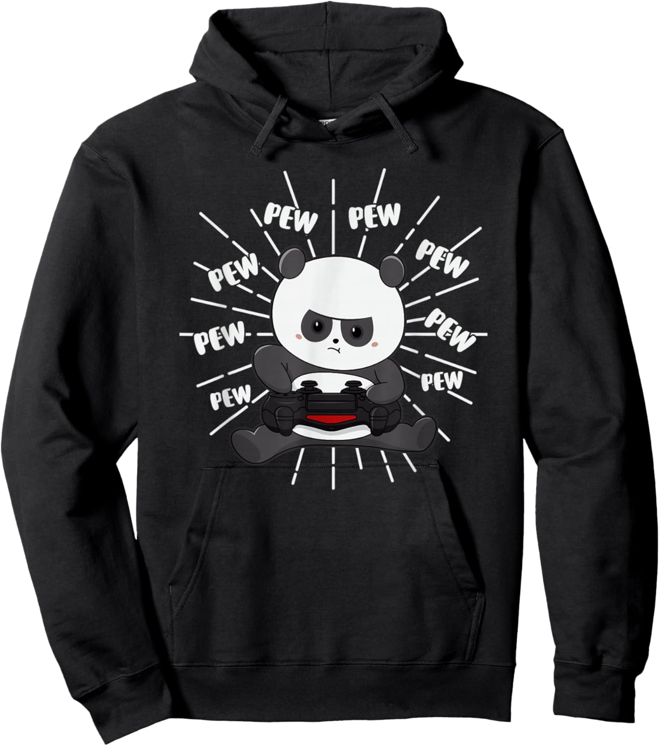 Funny Boy Panda Gaming Panda Video Game Controller Hoodie - Hoodie | Black