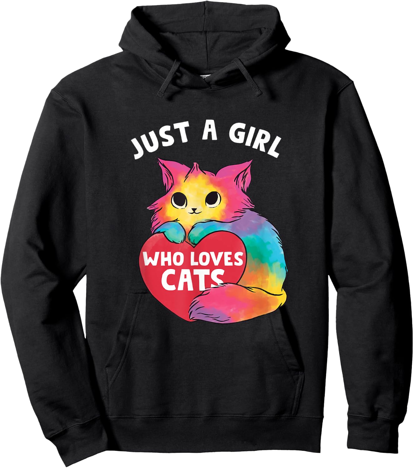 Just a girl who loves cats, cute Cat lover for Girls Hoodie - Hoodie | Black