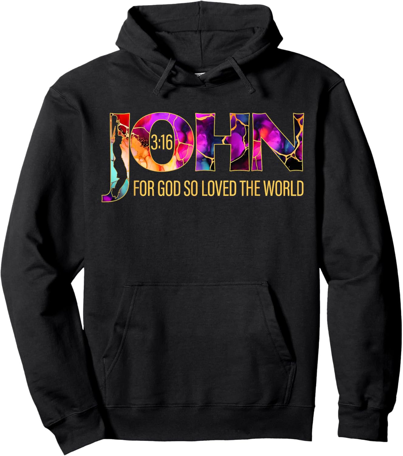 John 3:16 For God So Loved the World Christian Hoodie - Hoodie | Black
