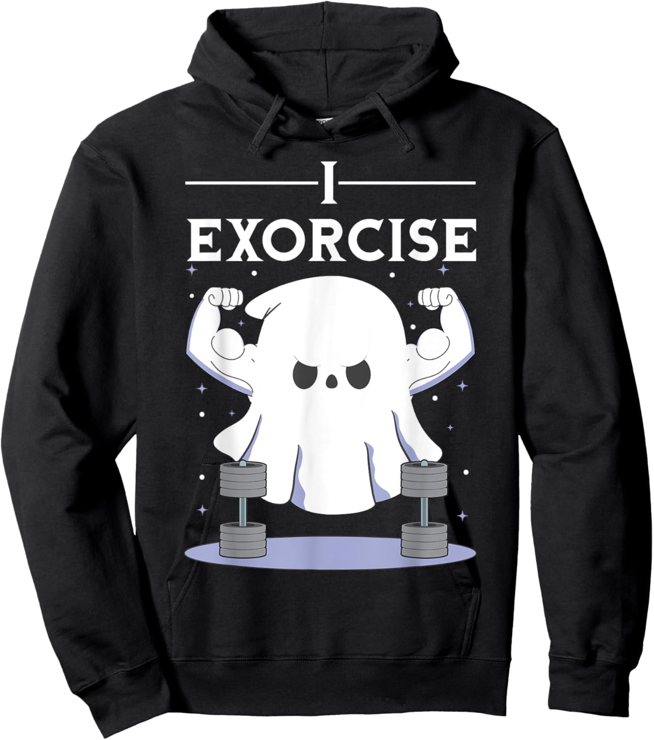 I Exorcise Ghost Pun Halloween Party Exorcist Gym Humor Hoodie - Hoodie | Black