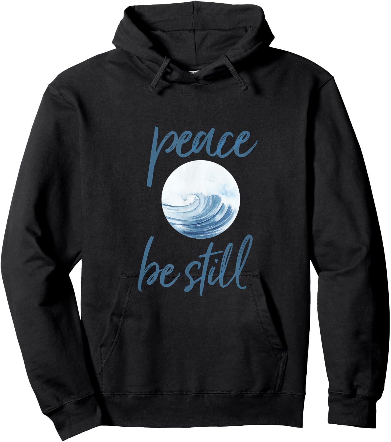 Christian Scripture Peace Be Still Mark 4:39 Ocean Beachwear Hoodie - Hoodie | Black