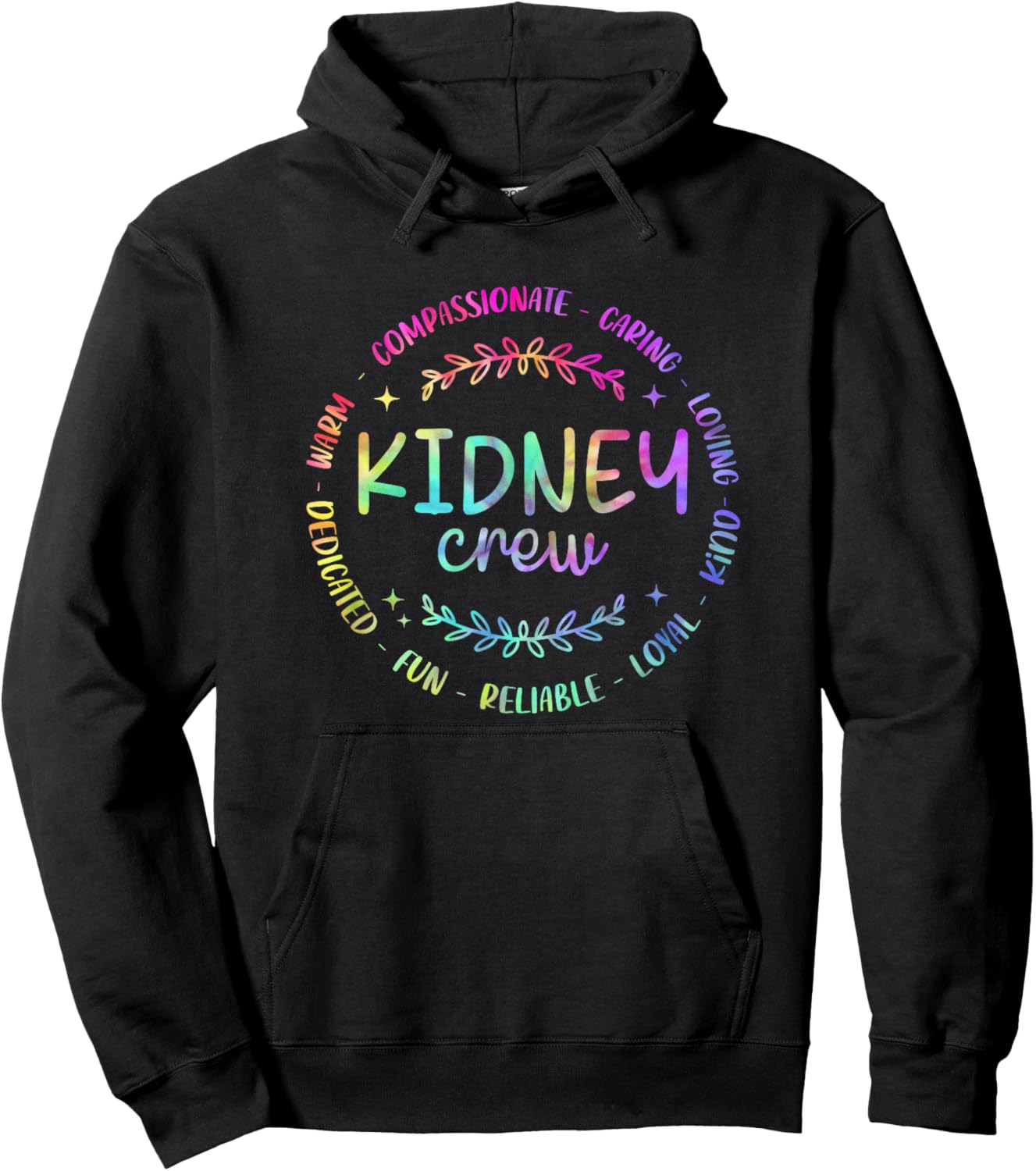 Funny Kidney Crew Nephrology Nurse Tie Dye Men Hoodie - Hoodie | Black