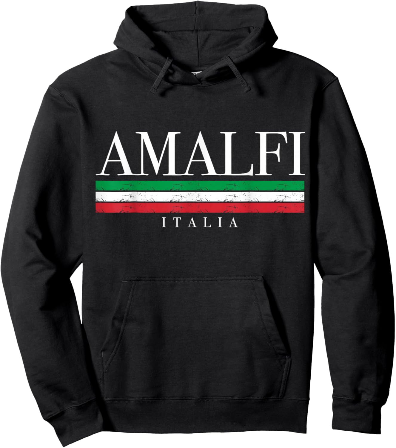 Amalfi Coast Italy Italia Vintage Italian Flag Souvenir Hoodie - Hoodie | Black
