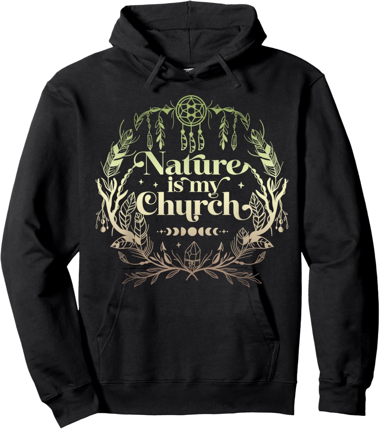 Nature Is My Church Witchcraft Herbalist Wiccan Witch Healer Hoodie - Hoodie | Black