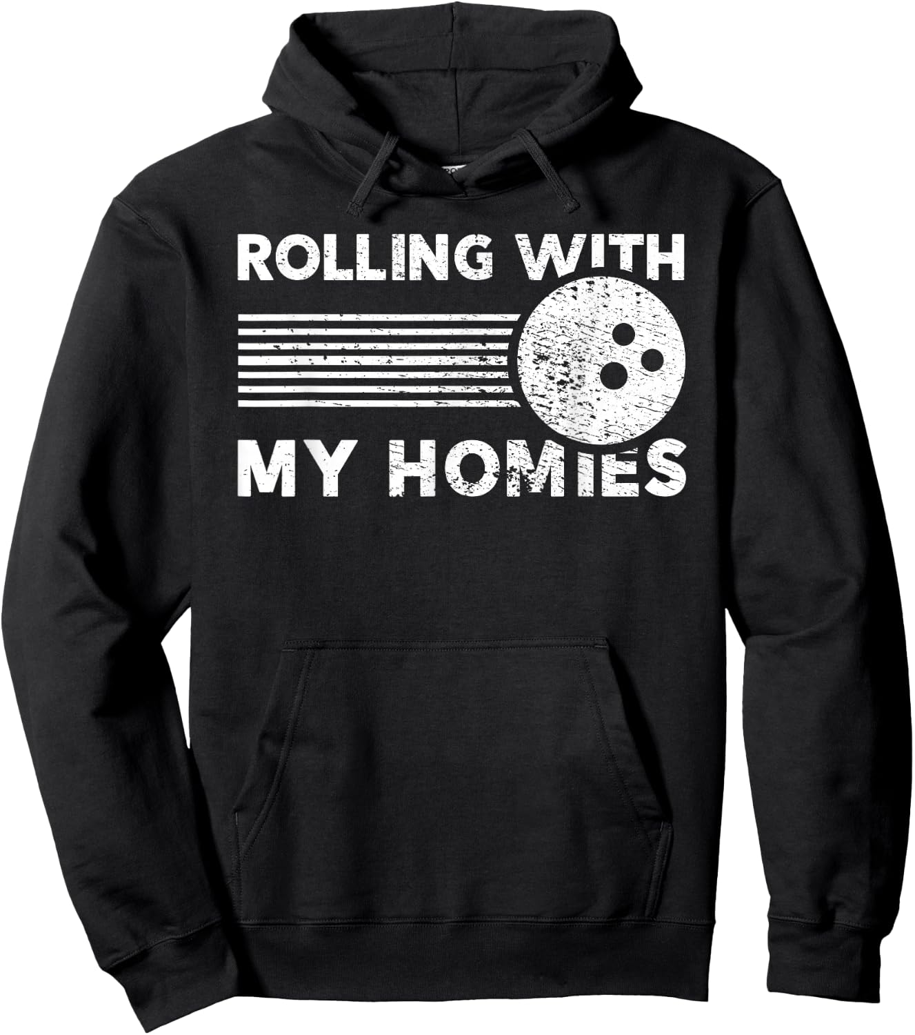 Rolling With My Homies Funny Bowling Shirt Hoodie - Hoodie | Black