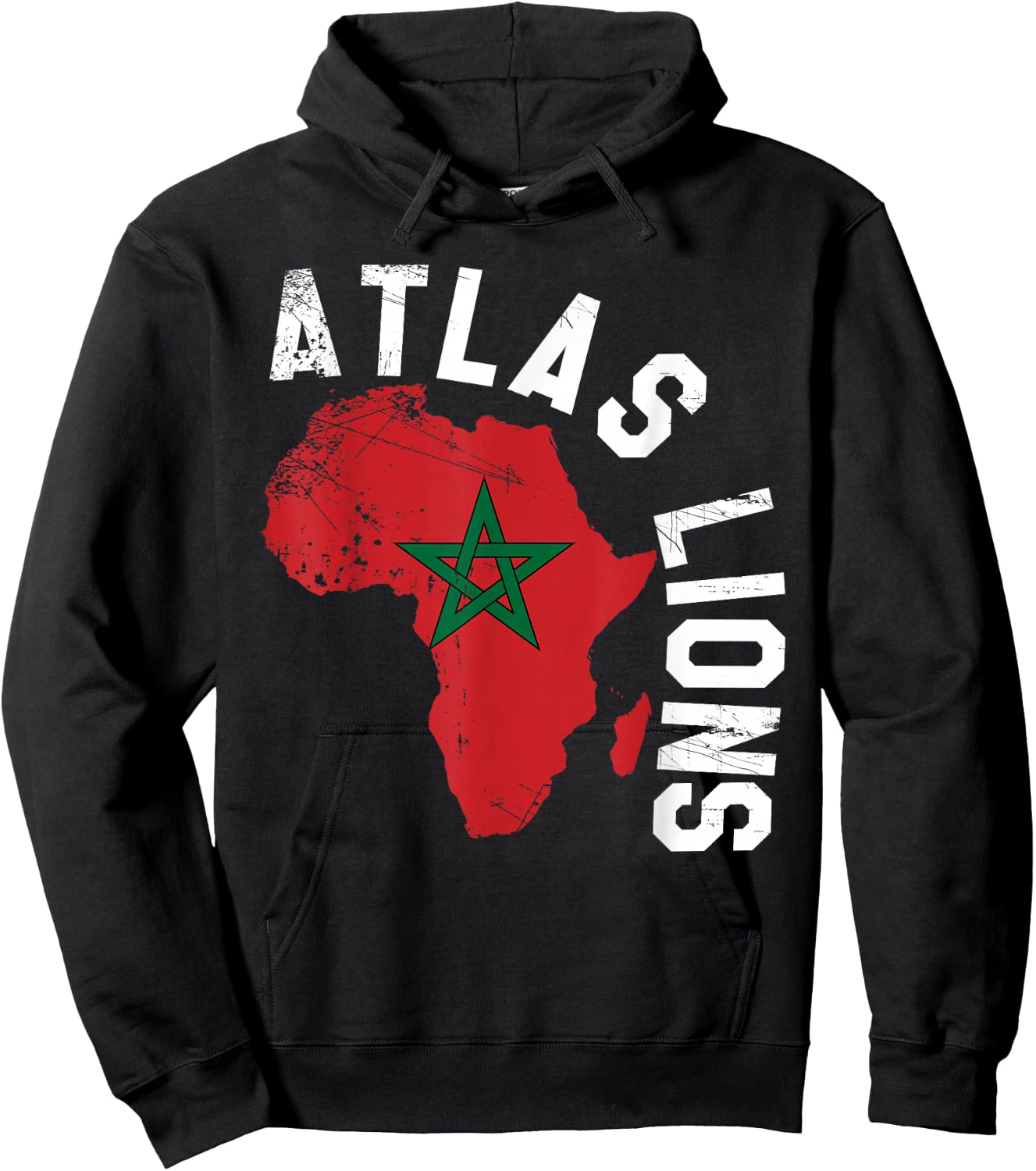 Morocco Flag Soccer Hoodie - Hoodie | Black