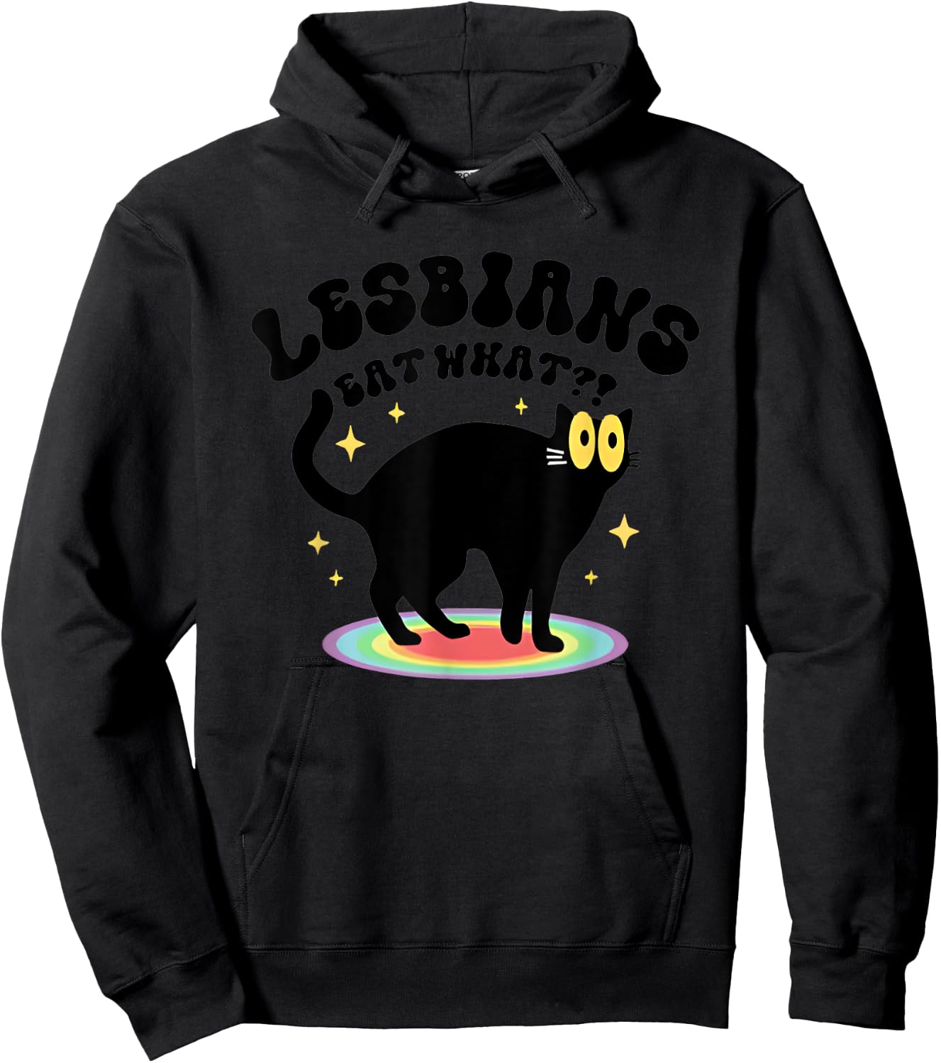 Black Cat Lesbians Eat What Men Women Hoodie - Hoodie | Black