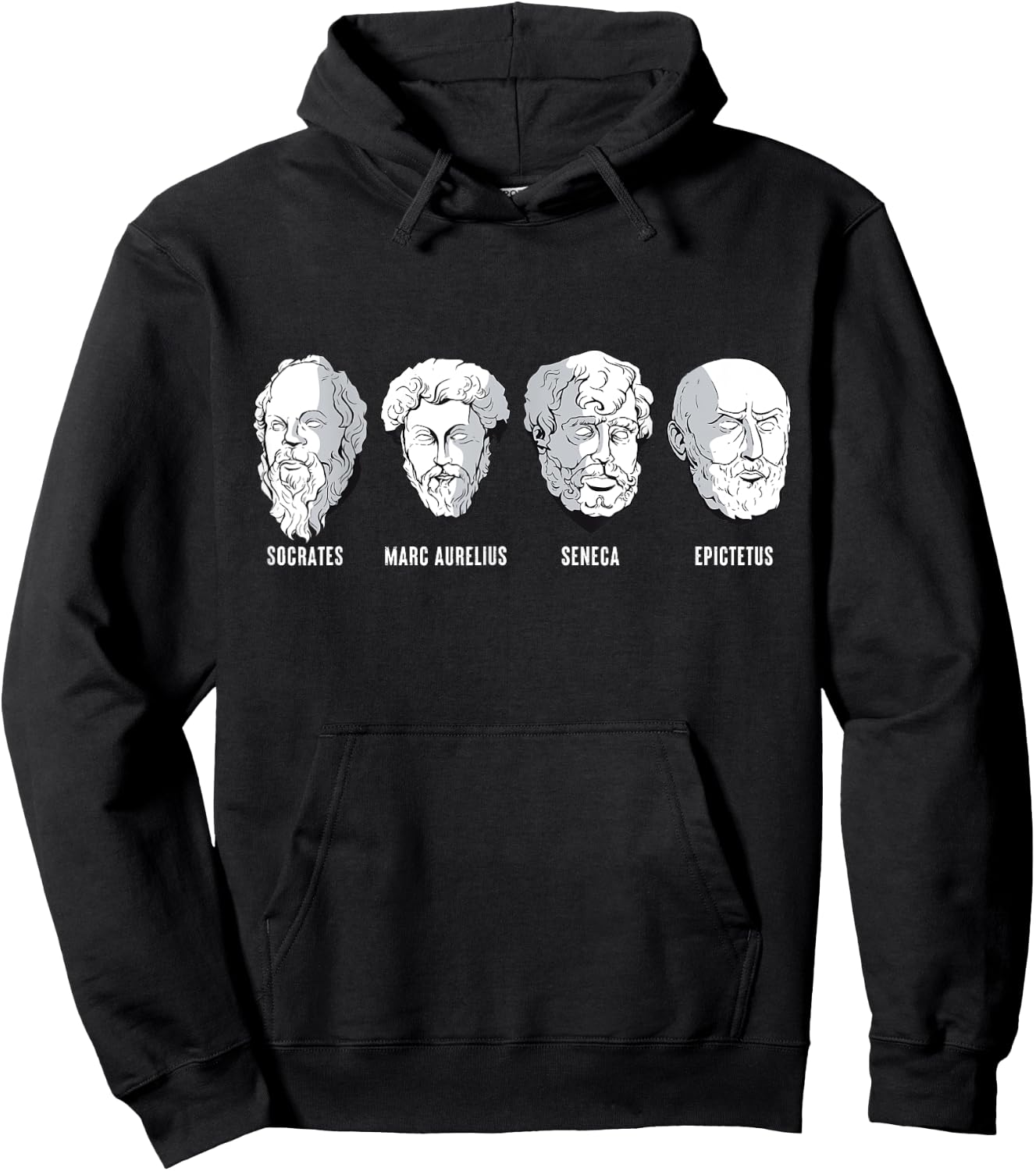 Stoic Philosophers Aurelius Socrates Seneca Epictetus Hoodie - Hoodie | Black