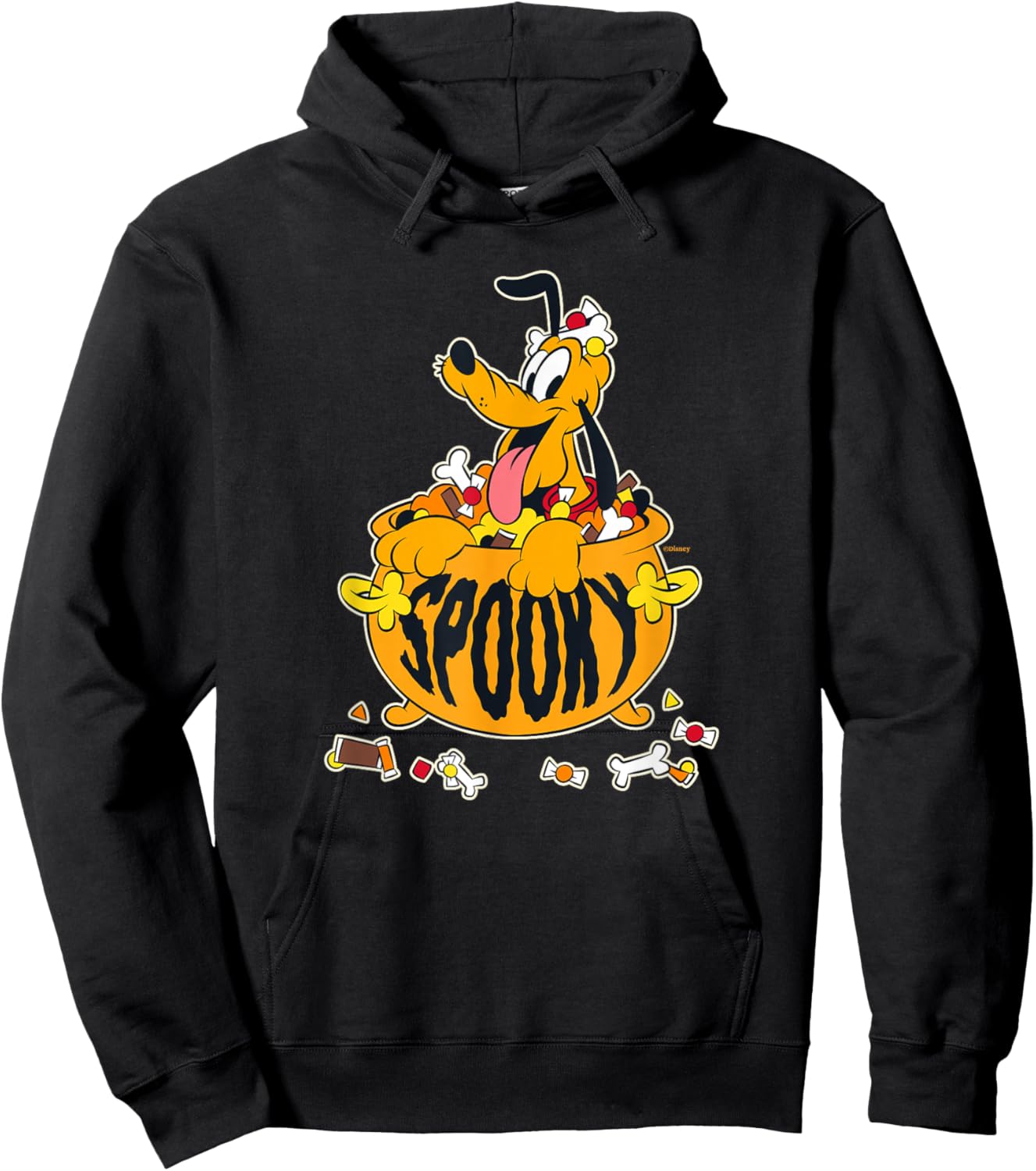 Disney Pluto Happy Halloween Spooky Cauldron with Candy Hoodie - Hoodie | Black