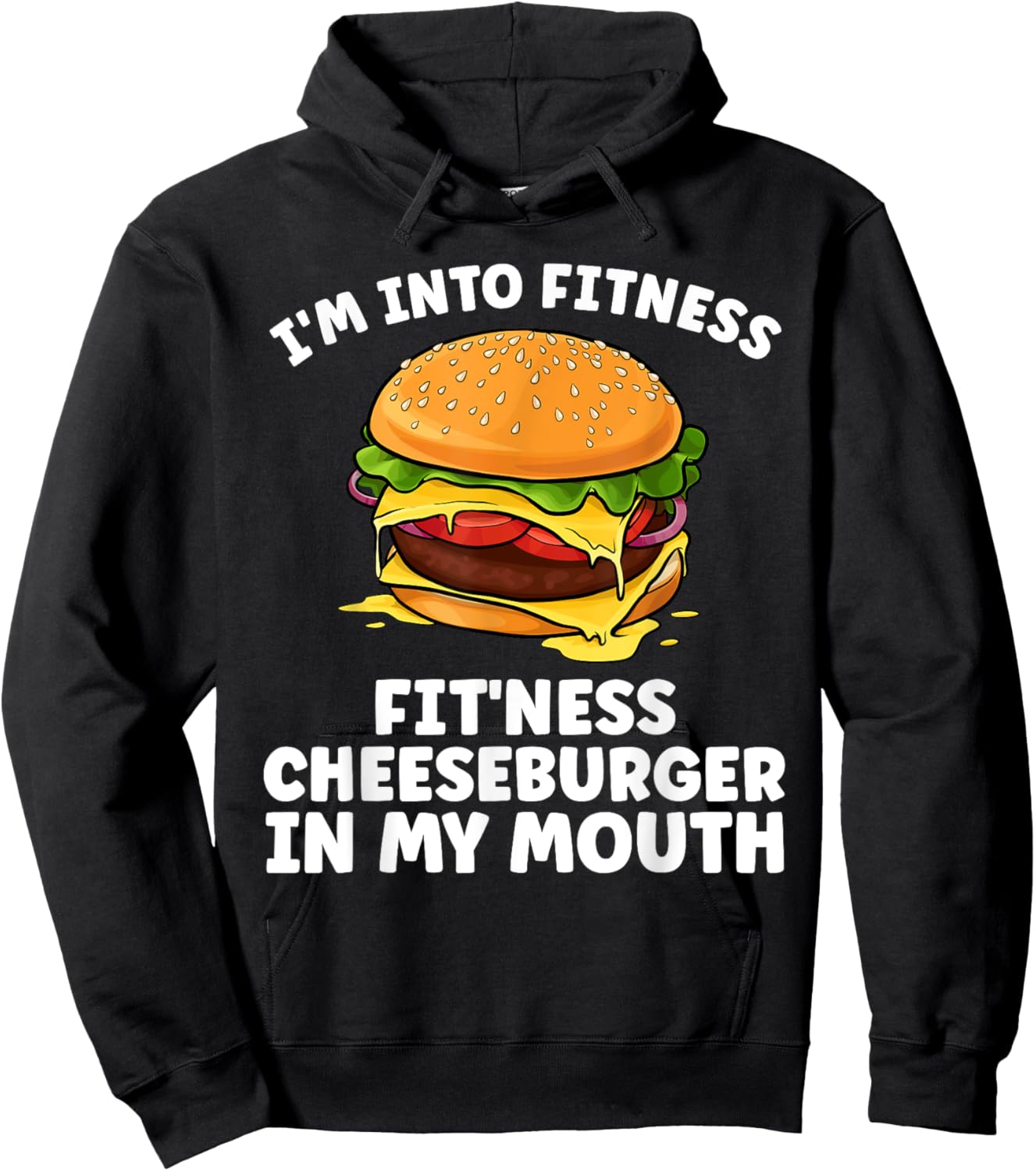Funny Cheeseburger Women Kids Burger Hamburger Lover Hoodie - Hoodie | Black