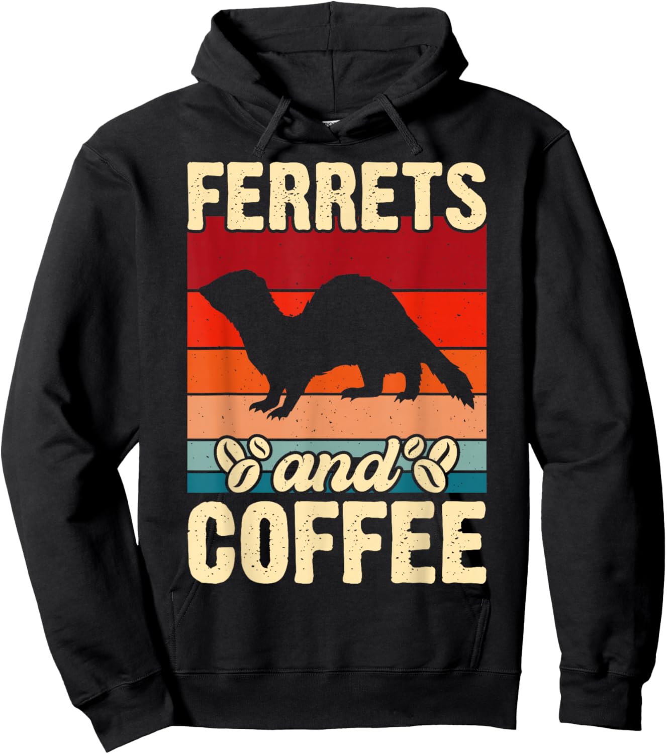 Ferrets And Coffee Hoodie - Hoodie | Black