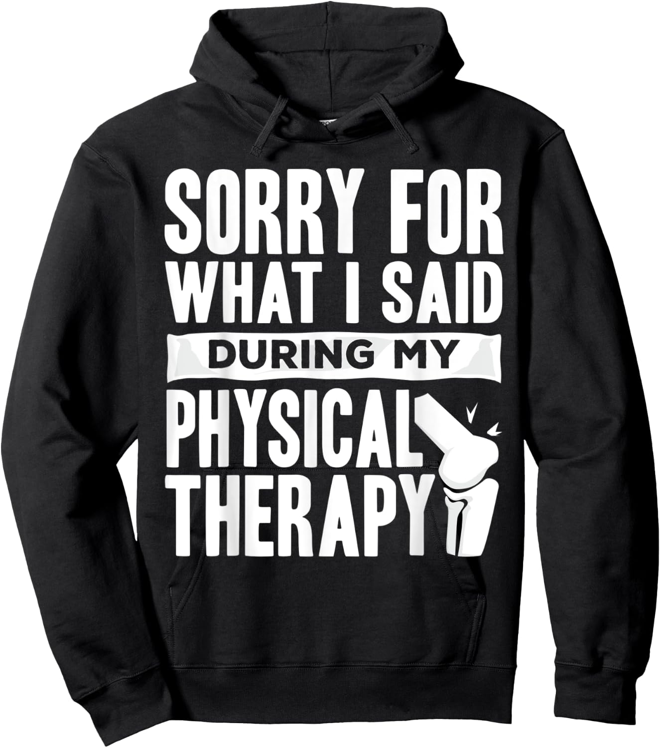 Knee Replacement Funny Therapy Surgery Recovery Hoodie - Hoodie | Black