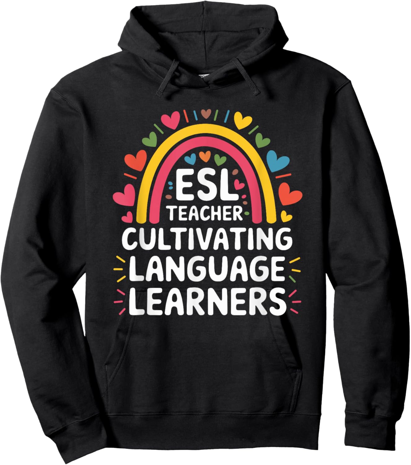 ESL Teacher Cultivating Language Learners, ESOL Teaching Hoodie - Hoodie | Black