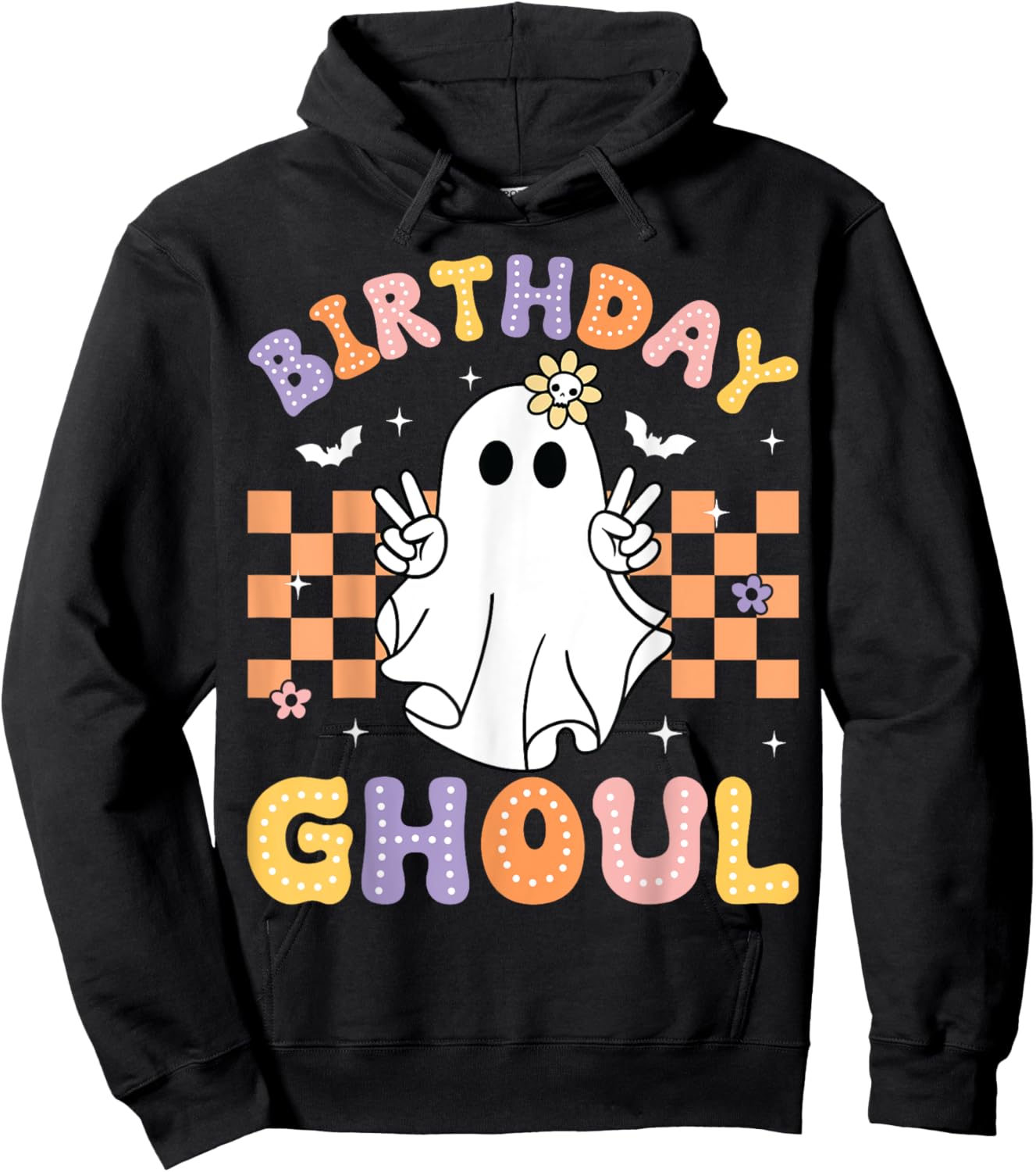 Birthday Ghoul Ghost Groovy Funny Halloween Birthday Party Hoodie - Hoodie | Black