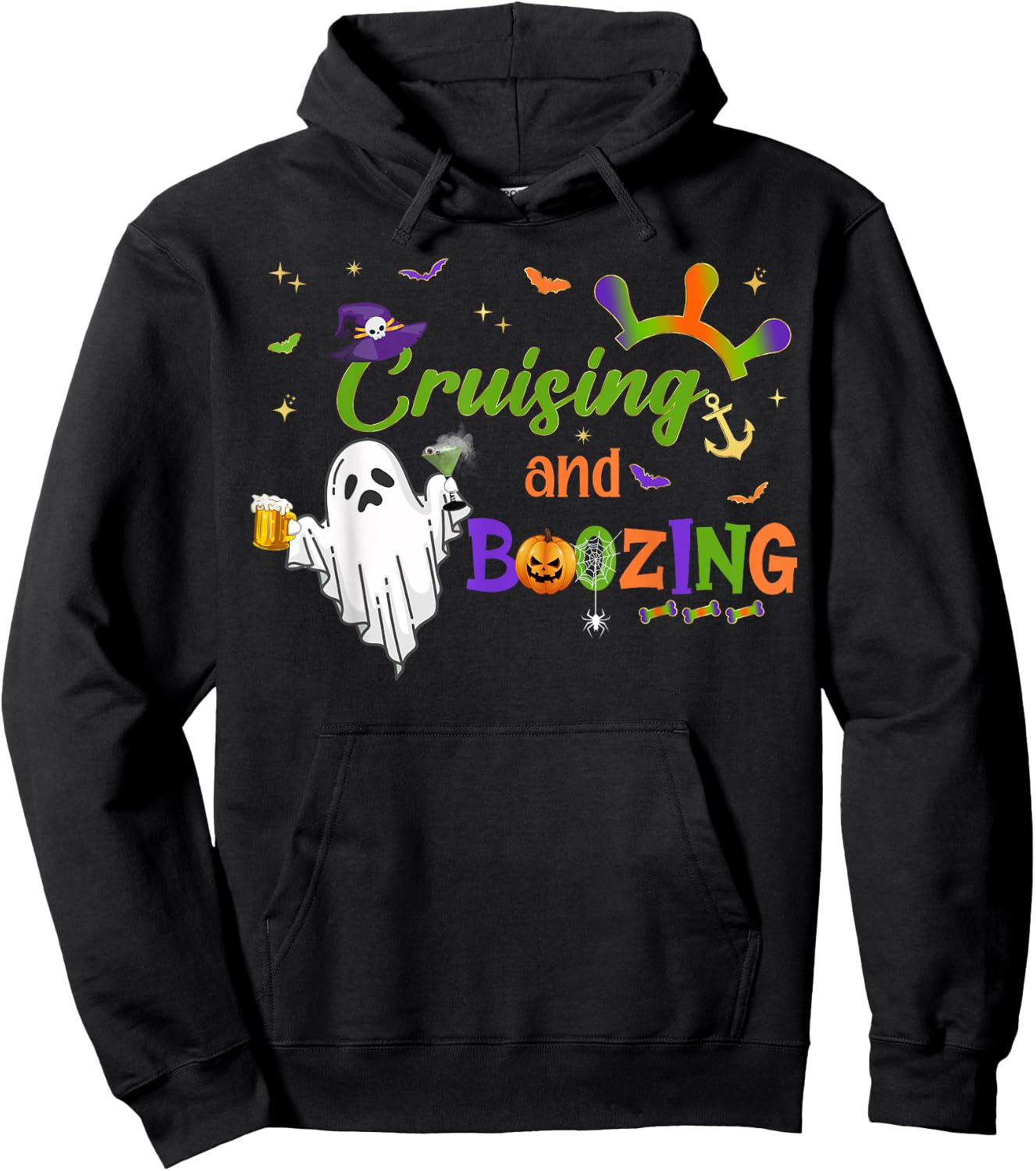 Halloween Party Cruise Crew Booze Drinking Beer Girls Trip Hoodie - Hoodie | Black