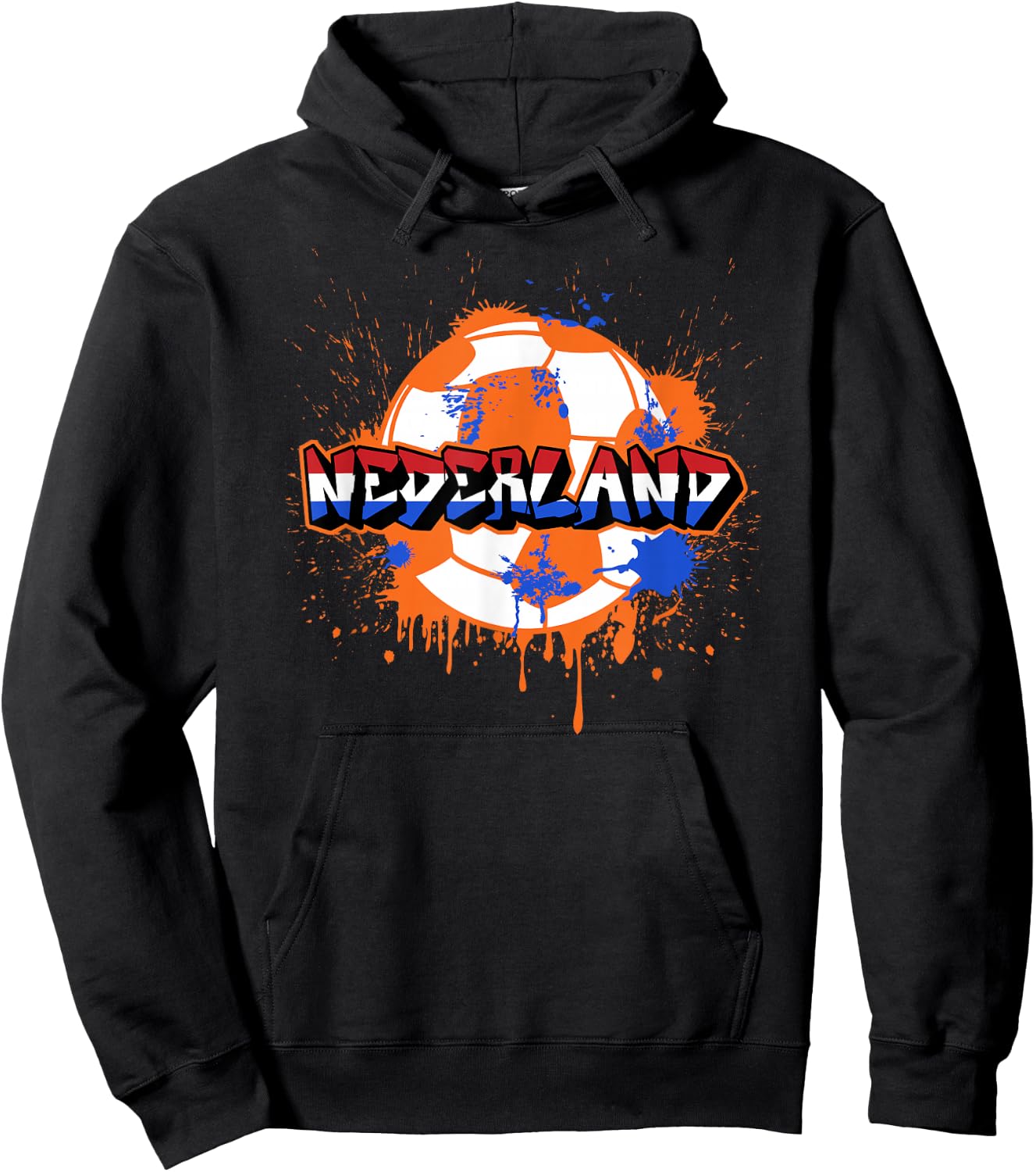 Netherlands Soccer Street Art Splatter Dutch Nederland Flag Hoodie - Hoodie | Black