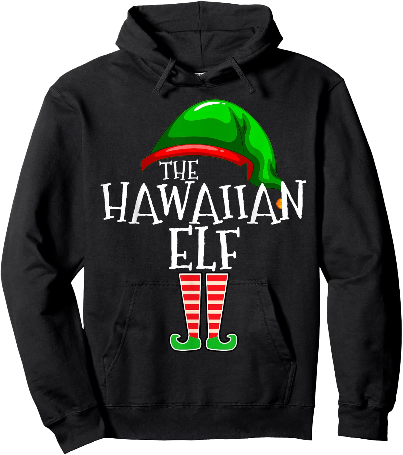 The Hawaiian Elf Group Matching Family Christmas Gift Hawaii Hoodie - Hoodie | Black
