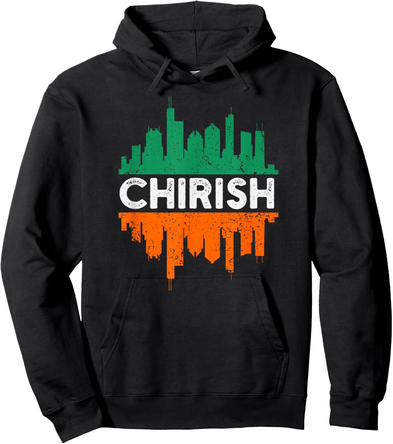Chirish funny Chicago St Patrick's day parade Irish flag Hoodie - Hoodie | Black