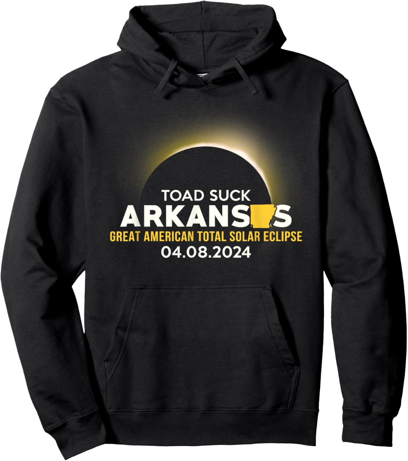 Toad Suck, AR Arkansas Total Solar Eclipse 2024 Hoodie - Hoodie | Black