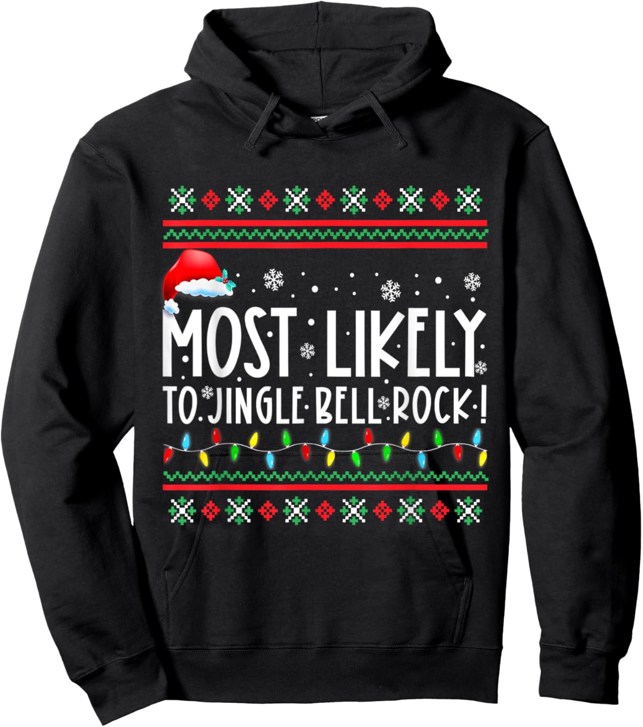 Most Likely To Jingle Bell Rock Family Matching Christmas Hoodie - Hoodie | Black