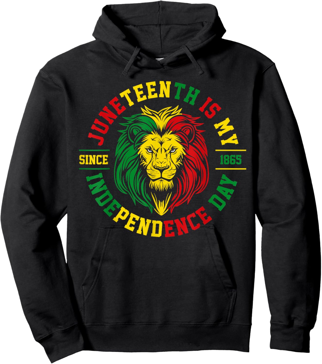 Juneteenth Is My Independence Day Lion Free Ish Since 1865 Hoodie - Hoodie | Black