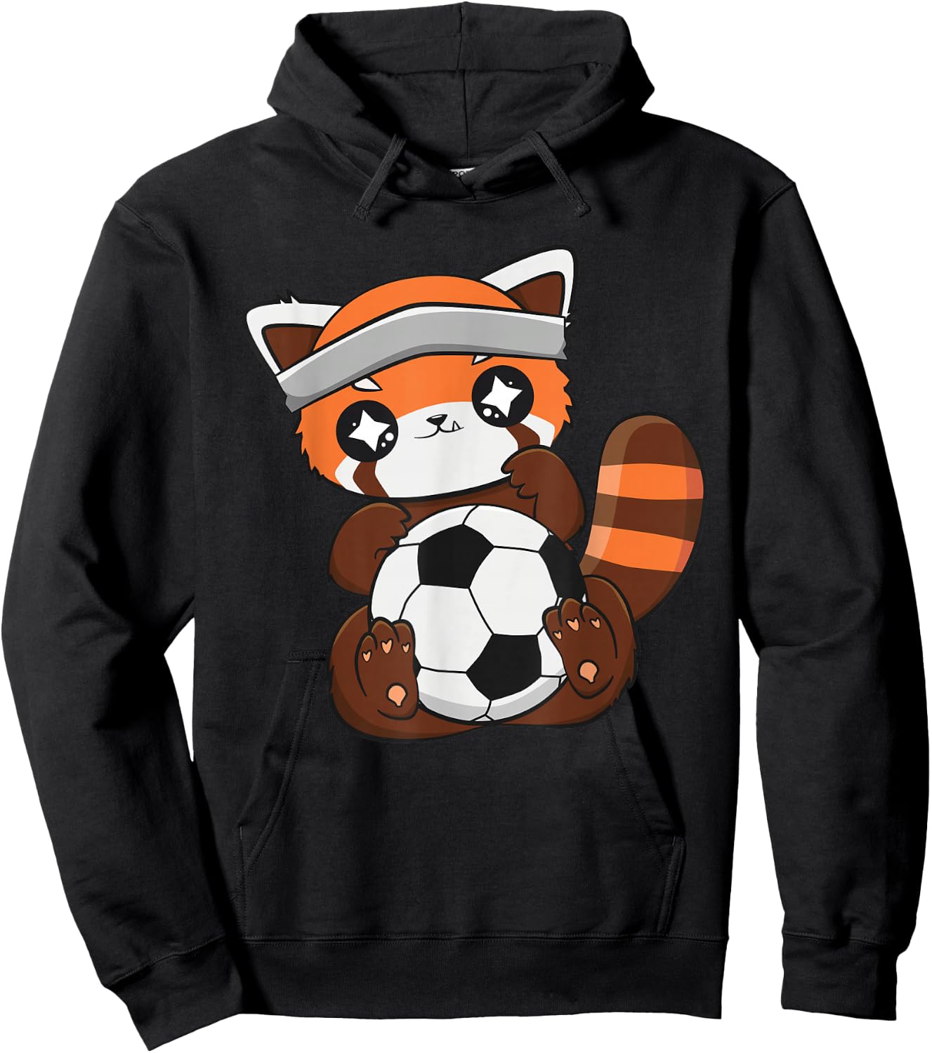 Cute Red Panda With Soccer Ball Sport For Coach Goalkeeper Hoodie - Hoodie | Black