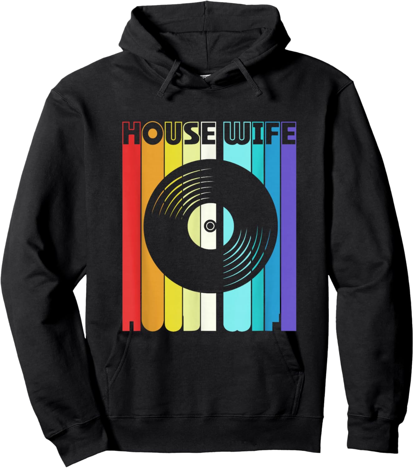 Retro Vintage House Wife Edm Dj House Music Hoodie - Hoodie | Black