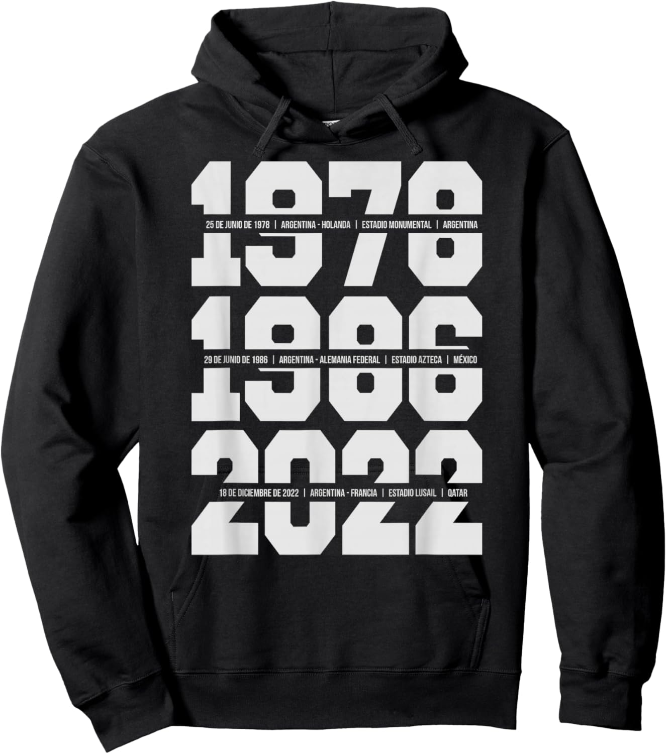 Argentina, 1978, 1986, 2022 Hoodie - Hoodie | Black