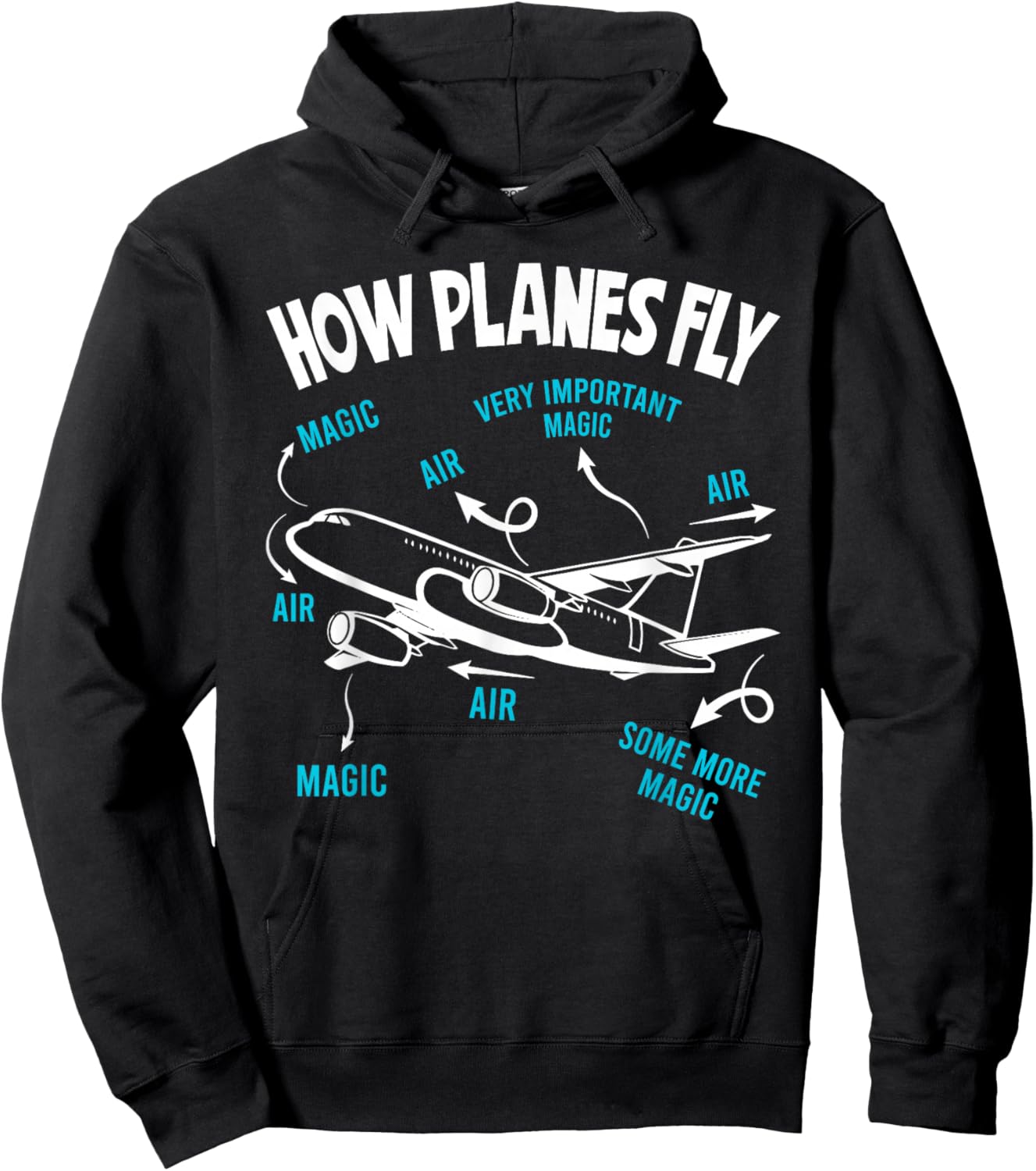 How Planes Fly Funny Aerospace Engineer Engineering Hoodie - Hoodie | Black