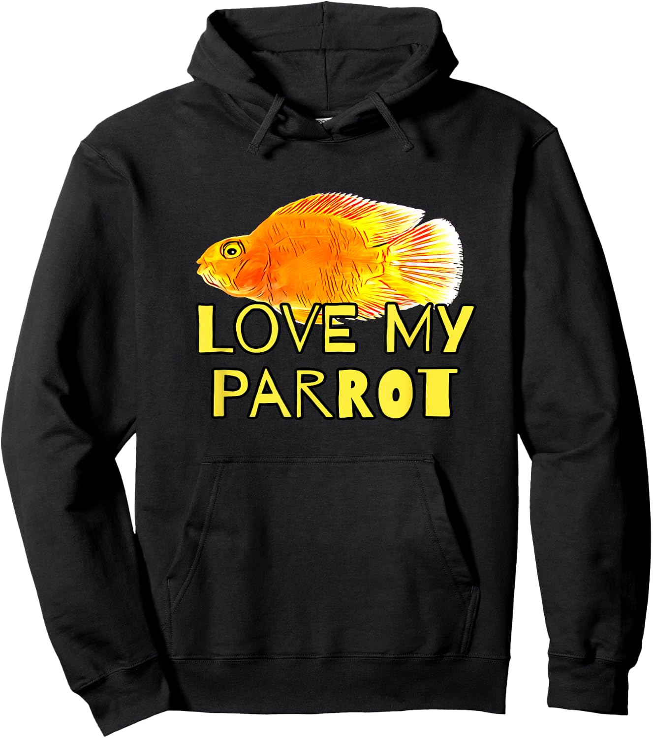 Red Blood Parrot Cichlid Fish Owners Love My Parrot Gift Hoodie - Hoodie | Black
