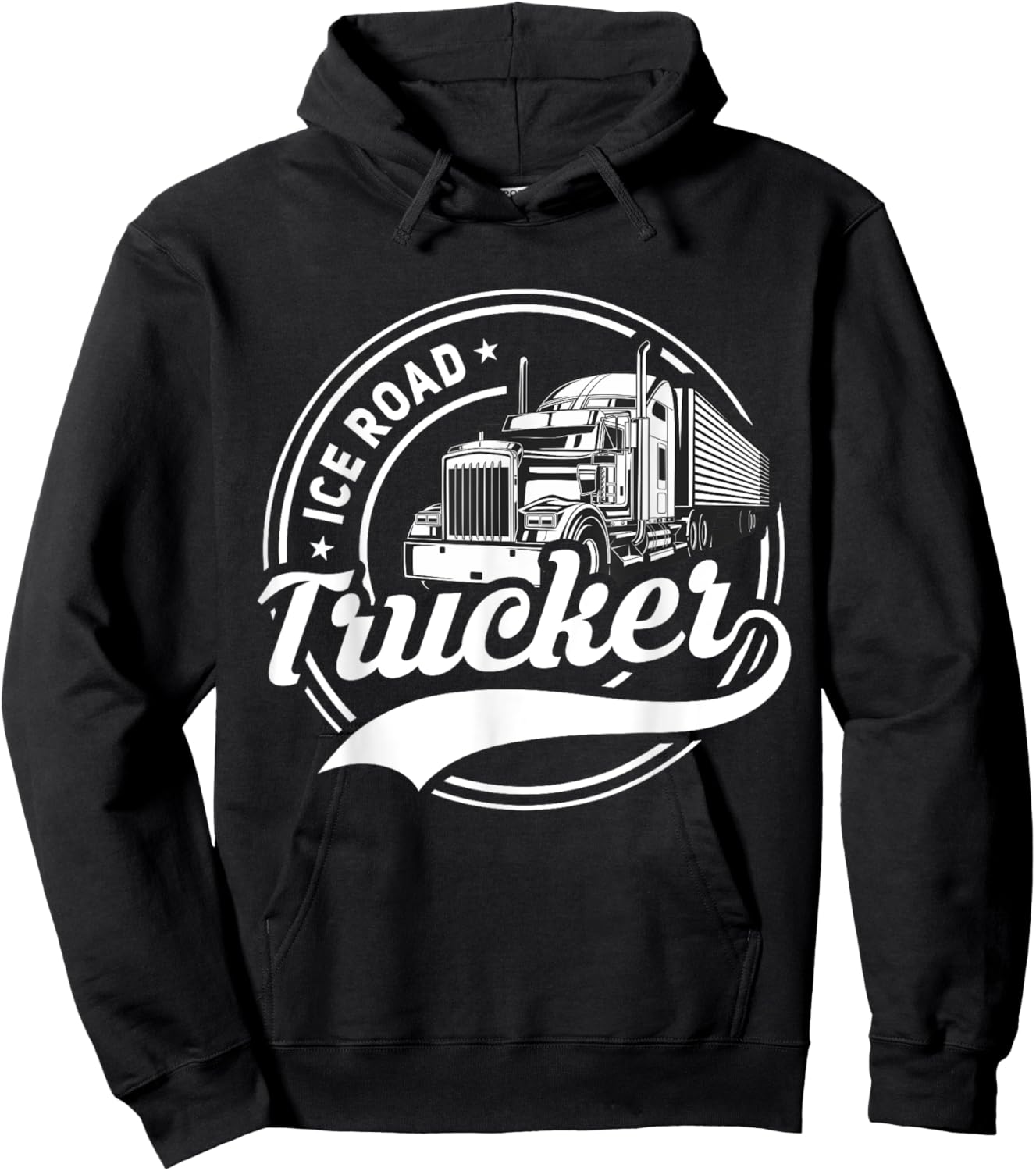 Ice Road Trucker Funny Truck Driver Semi Trucking Dad Men Hoodie - Hoodie | Black