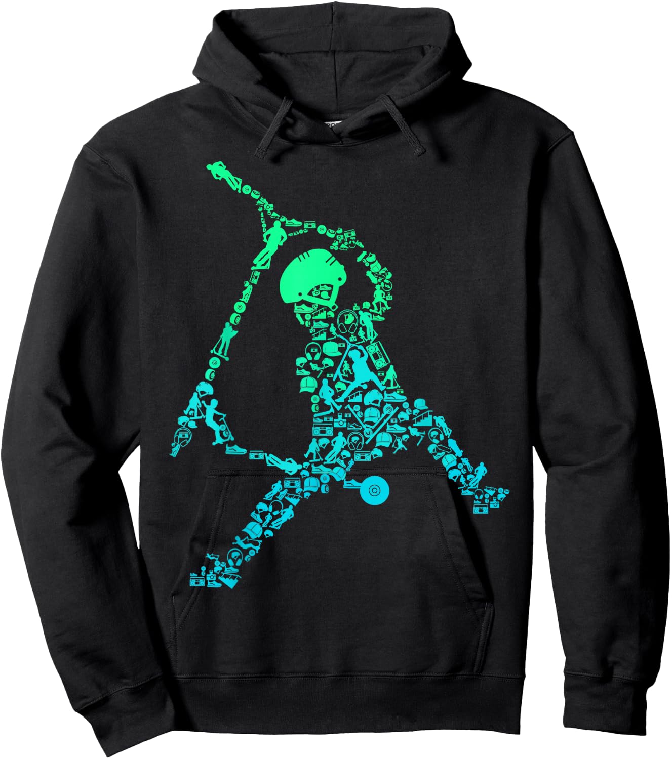 Scooter Stunt Scooter Gift Boys & Children Hoodie - Hoodie | Black