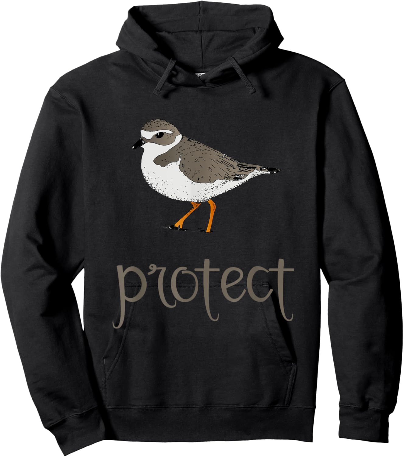 Shore Bird Piping Plover Hand Drawn Marine Illustration Hoodie - Hoodie | Black