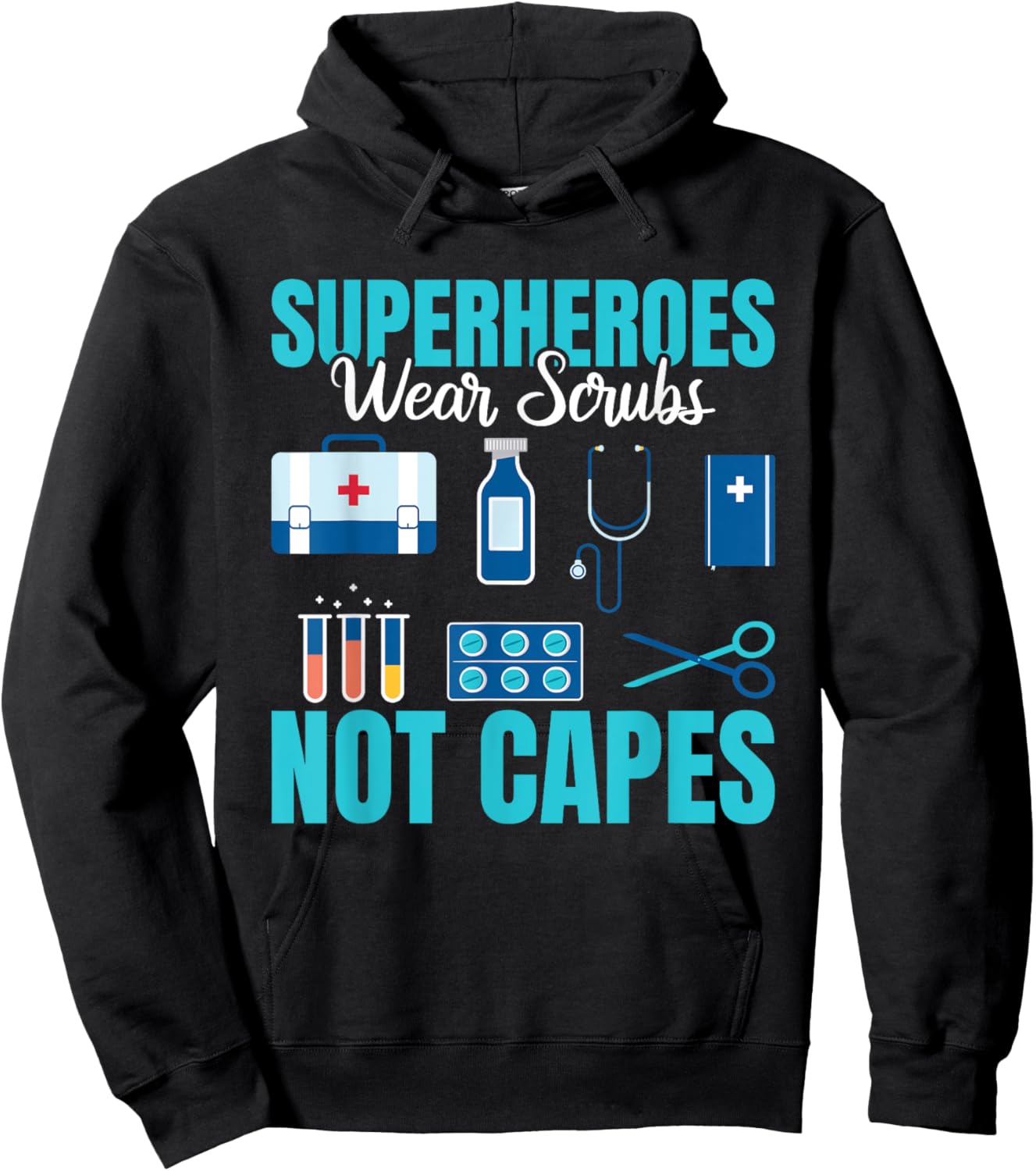 Superheroes Wear Scrubs Not Capes cute women Emergency Room Hoodie - Hoodie | Black