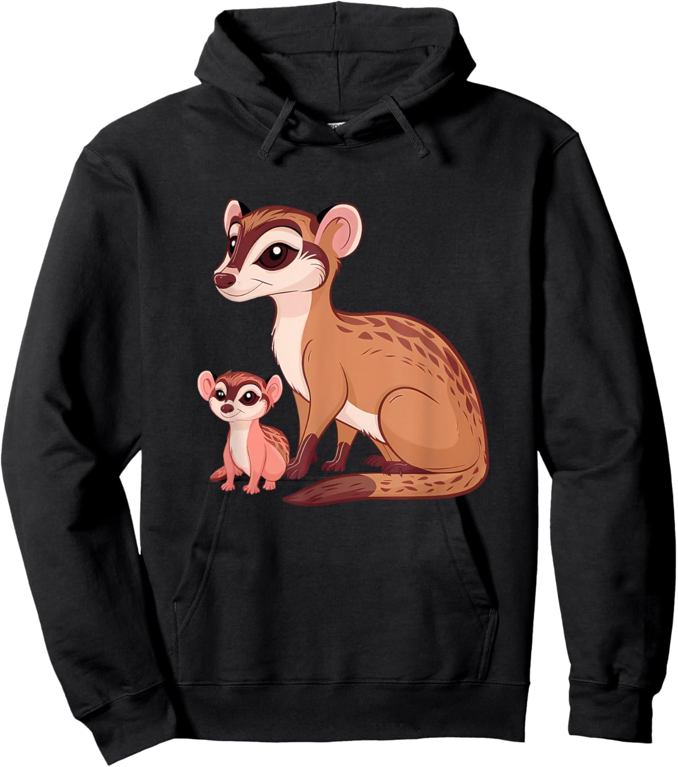 Beautiful Mongoose Mom and Her Cute Baby Mothers Day Hoodie - Hoodie | Black