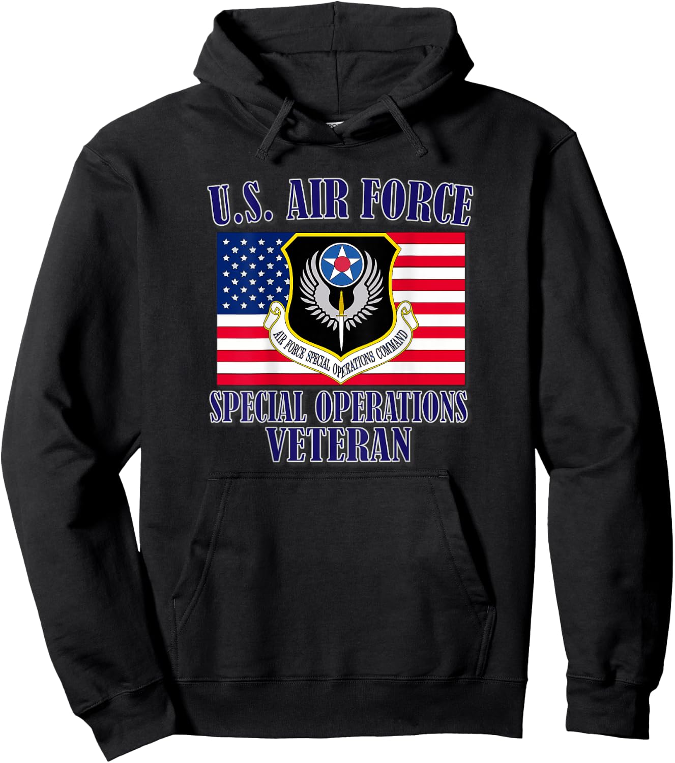 US Air Force Special Operations Veteran (Back Design) Hoodie - Hoodie | Black