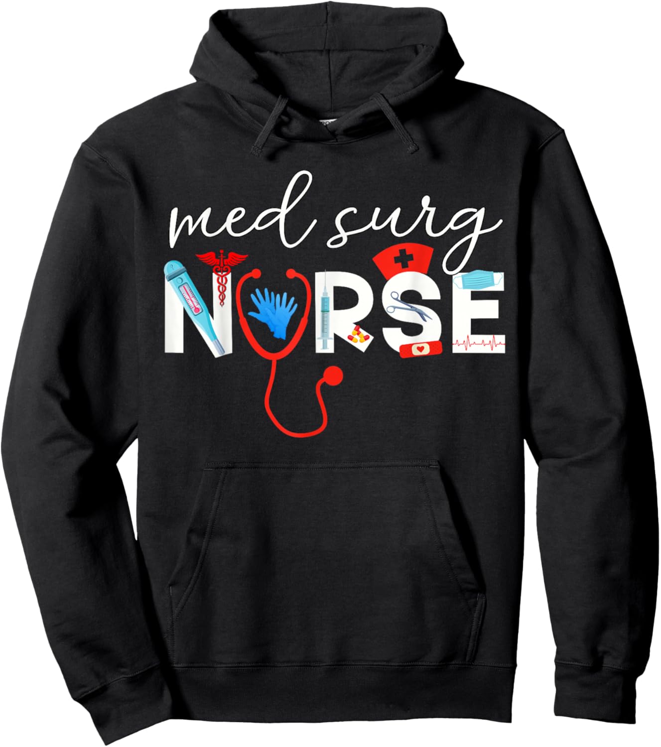 Med Surg Nurse Medical Supplies Medical Surgical Nursing Hoodie - Hoodie | Black