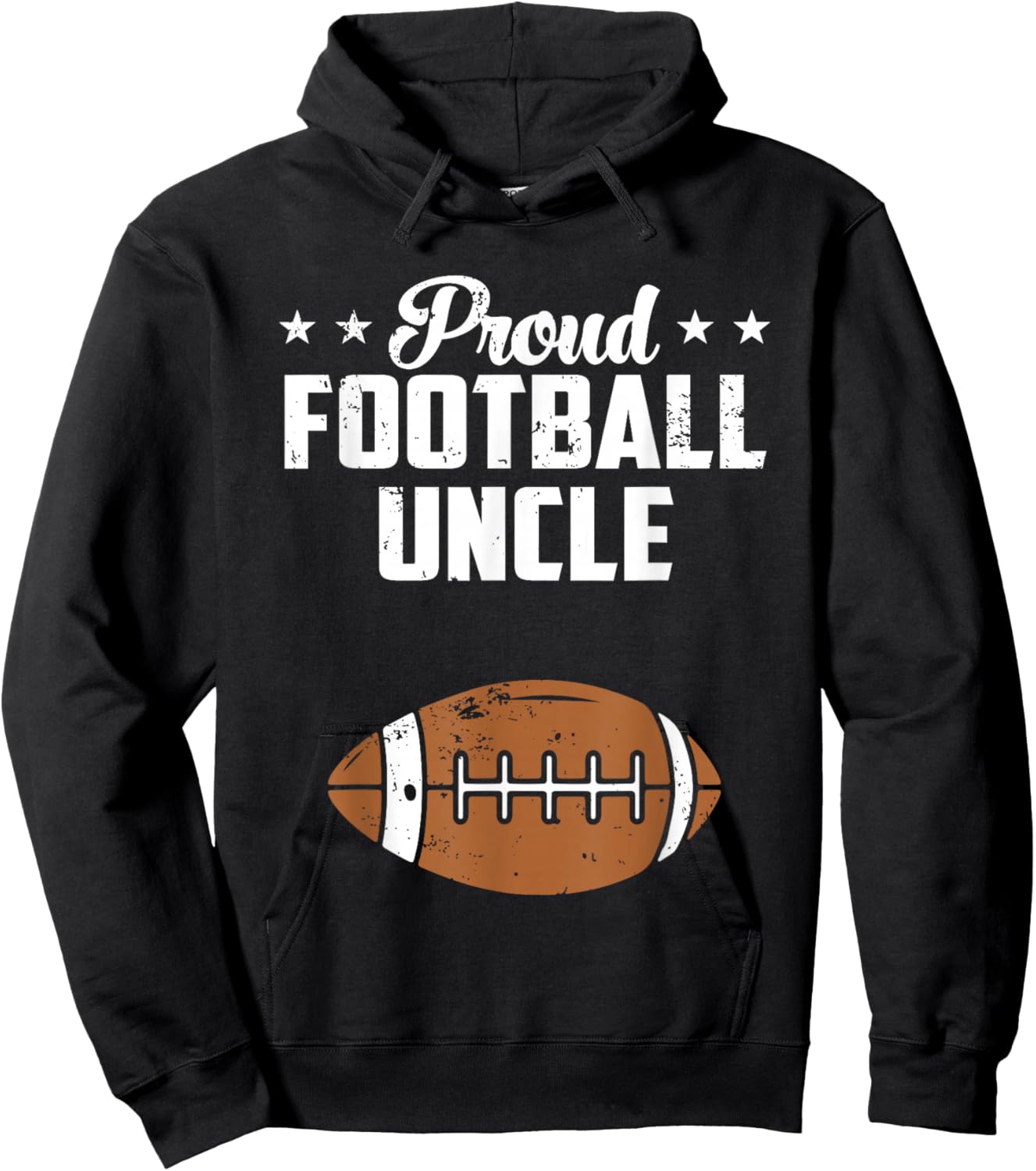 Proud Uncle Football Vintage Football Lover Fathers Day Hoodie - Hoodie | Black