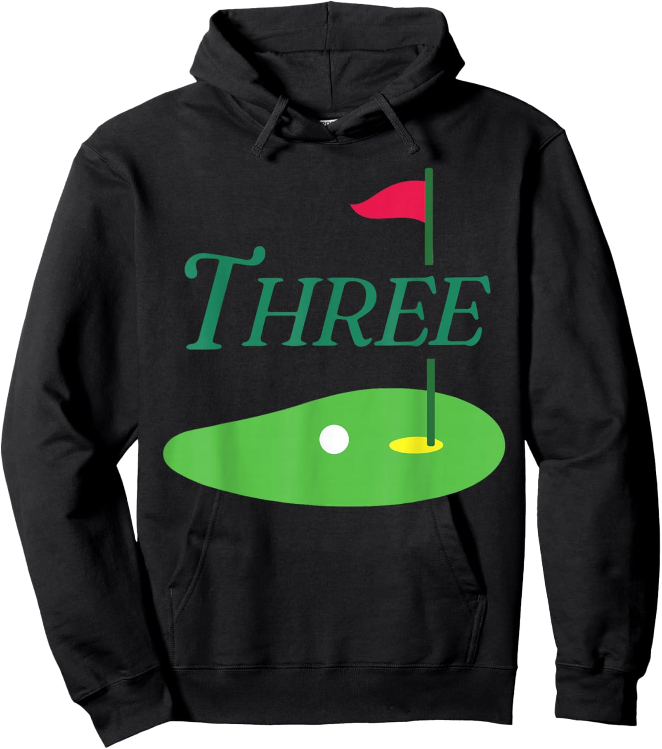 Three Par 3 Year Old Birthday 3rd Bday Matching Family Hoodie - Hoodie | Black