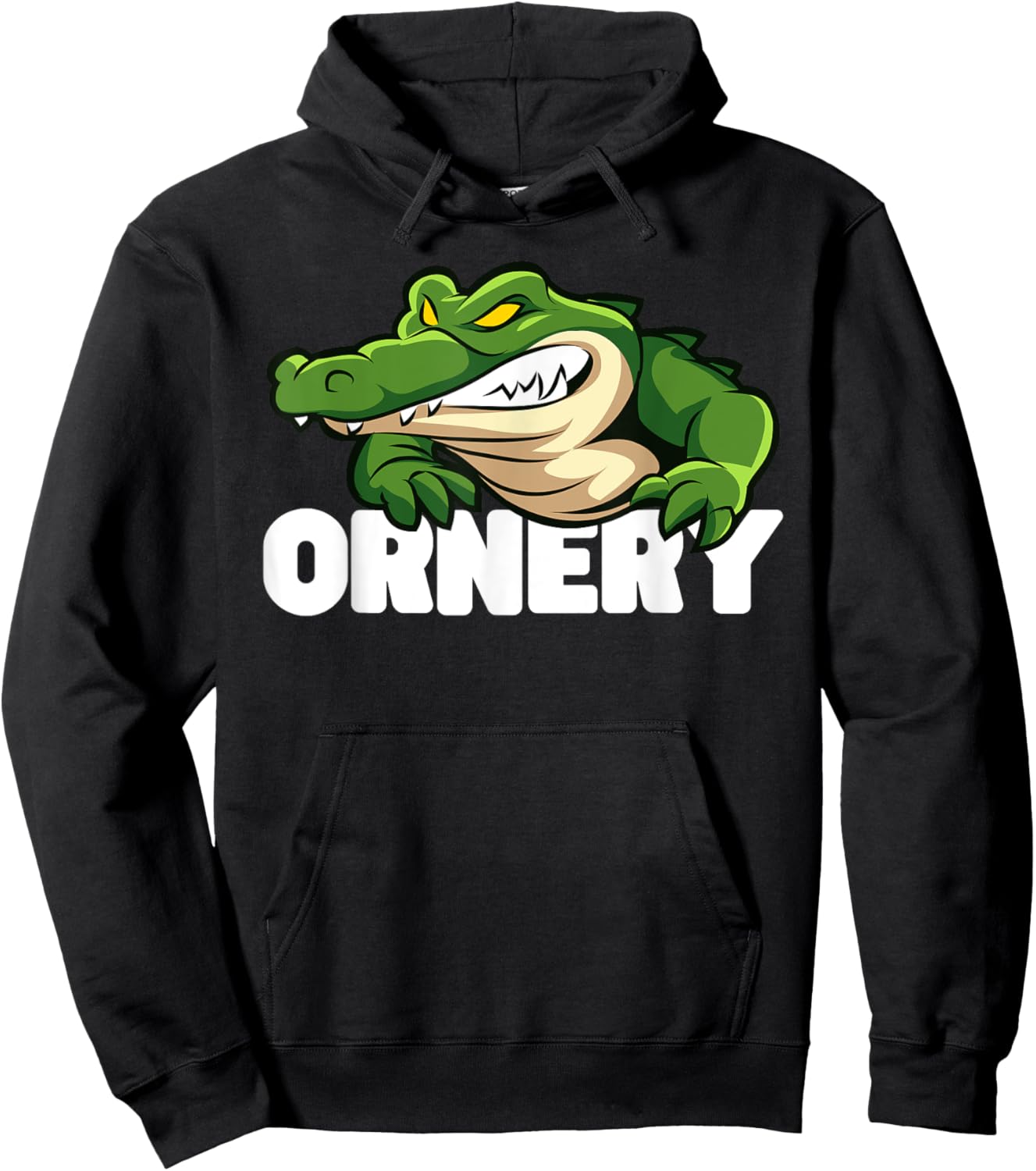 Ornery Alligators Funny Grumpy Gator Mascot Hoodie - Hoodie | Black