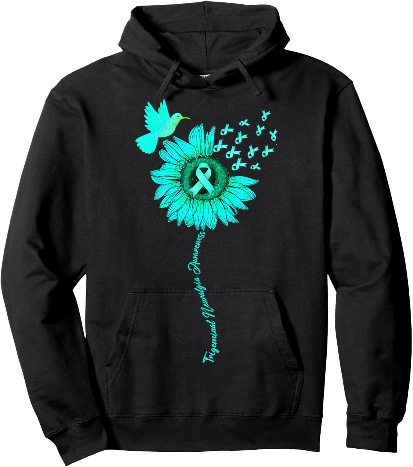 Trigeminal Neuralgia Awareness Sunflower Hoodie - Hoodie | Black