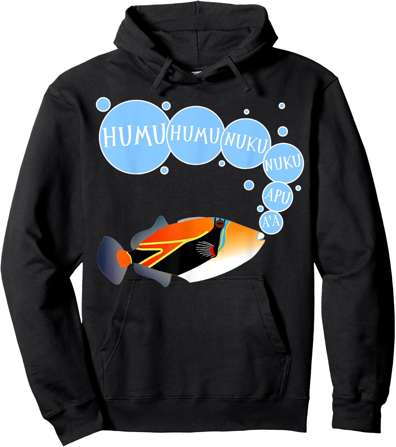 Humuhumunukunukuapua'a Funny Cute Design Hawaii State Fish Hoodie - Hoodie | Black