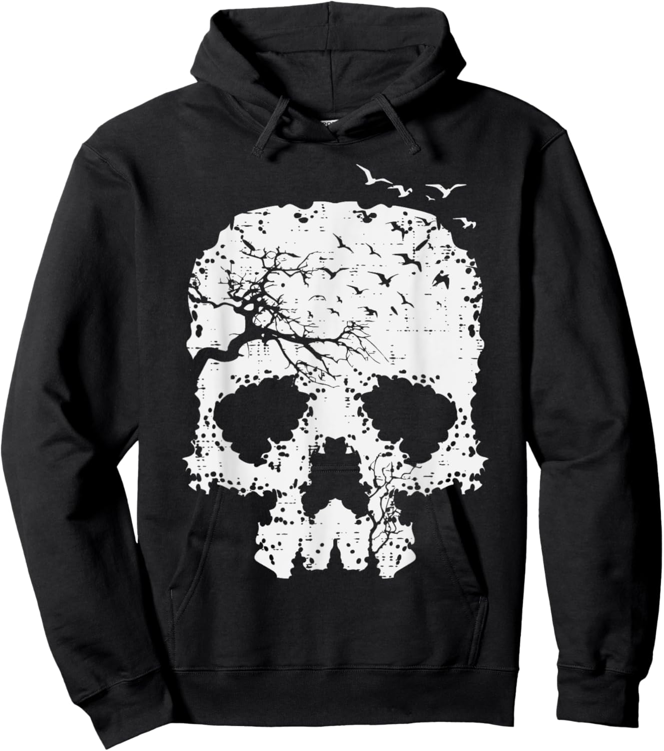 Halloween Skull Tree Birds Gothic Costume Men Women Kids Hoodie - Hoodie | Black