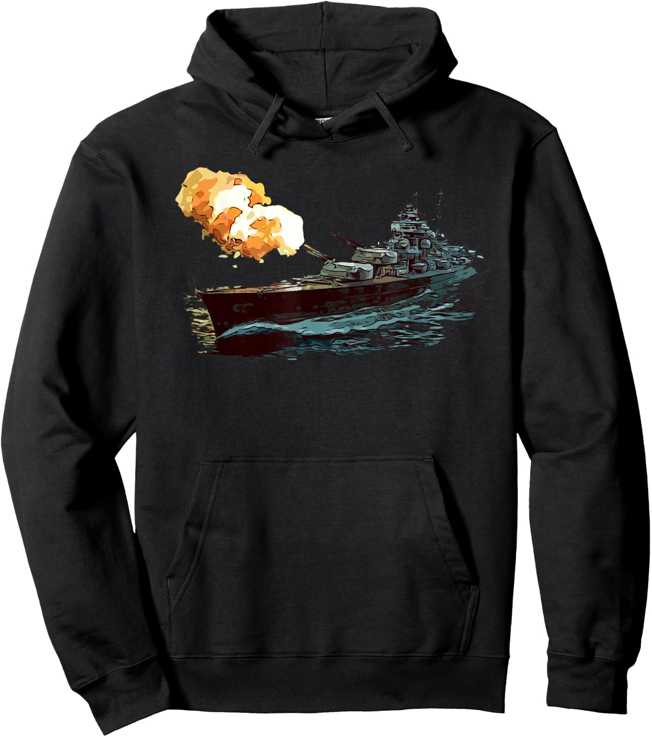WW2 Warship Battleship Cruiser Marine Fleet Hoodie - Hoodie | Black