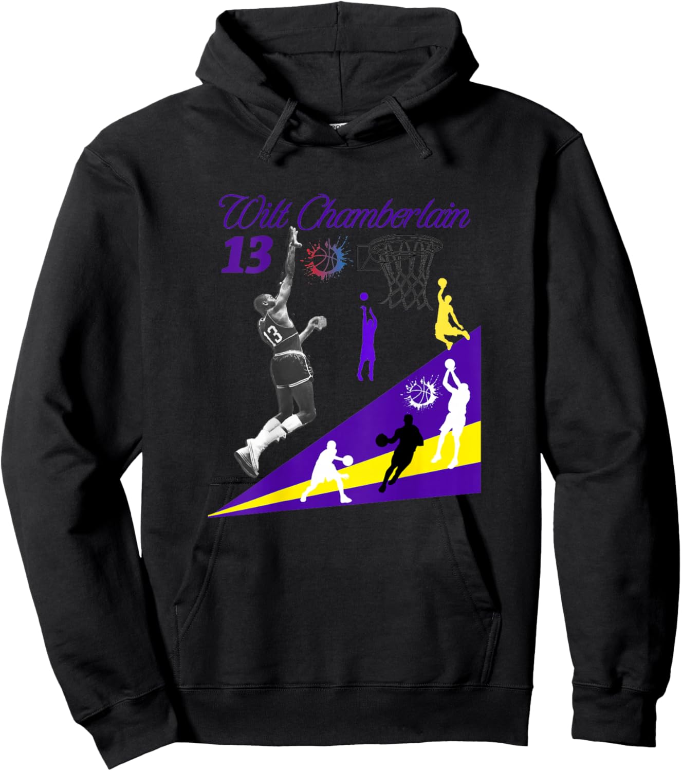 Wilt Chamberlain_NBA_001_Back Printed Hoodie - Hoodie | Black