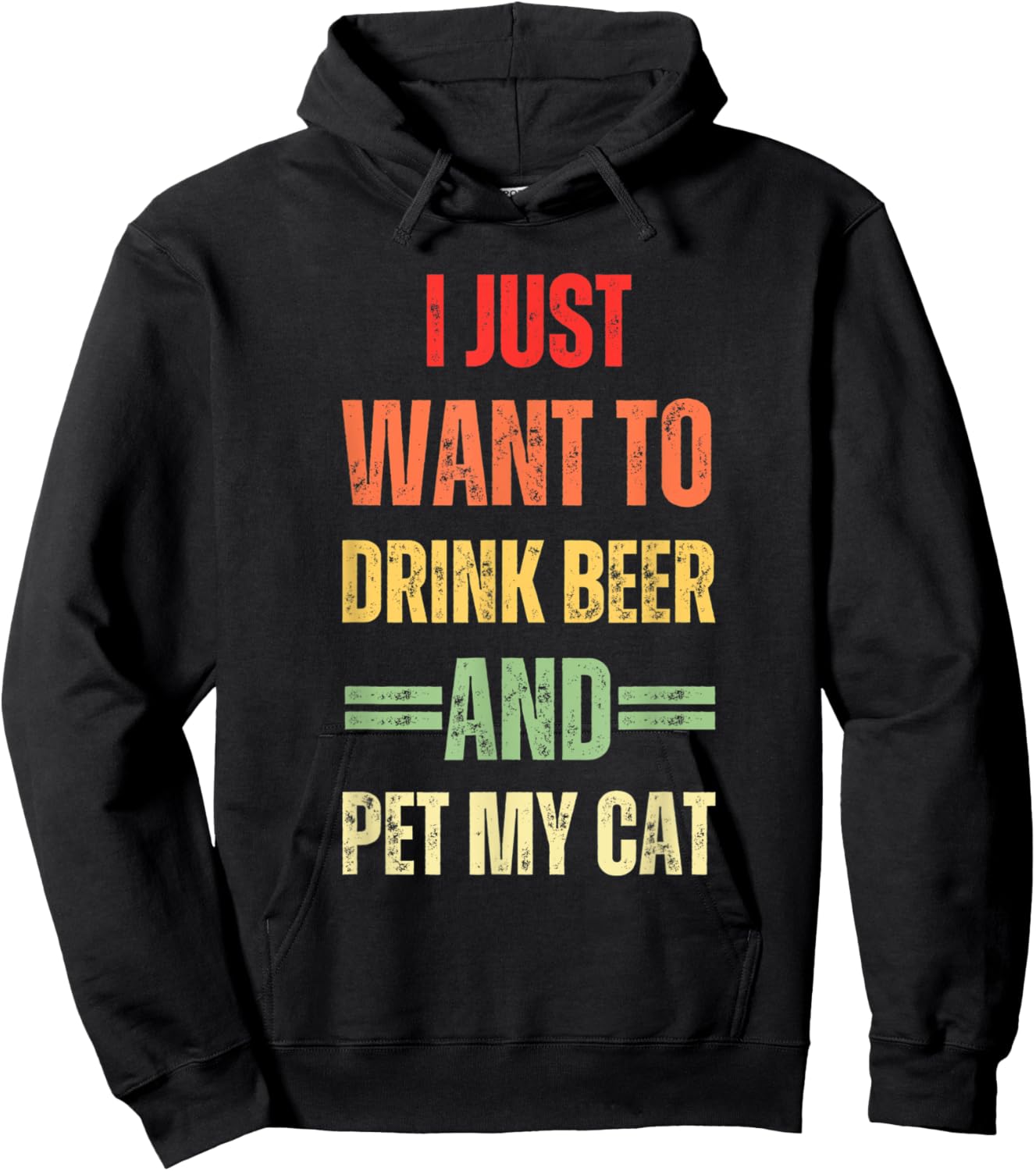 I Just Want To Drink Beer And Pet My Cat Funny Cat Lover Women Hoodie - Hoodie | Black