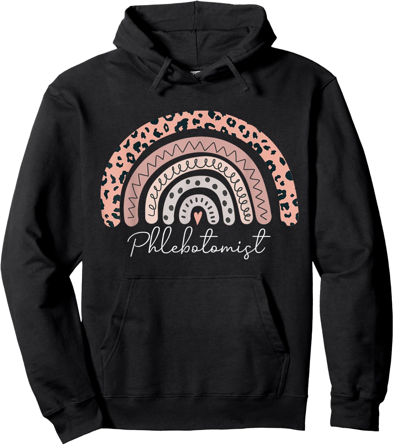 Phlebotomist Rainbow Leopard Phlebotomy Technician Nurse Hoodie - Hoodie | Black