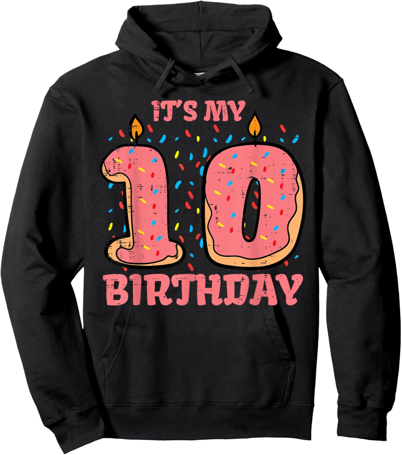Its My 10th Birthday Cake 10 Years Old Bday Girls Boys Kids Hoodie - Hoodie | Black