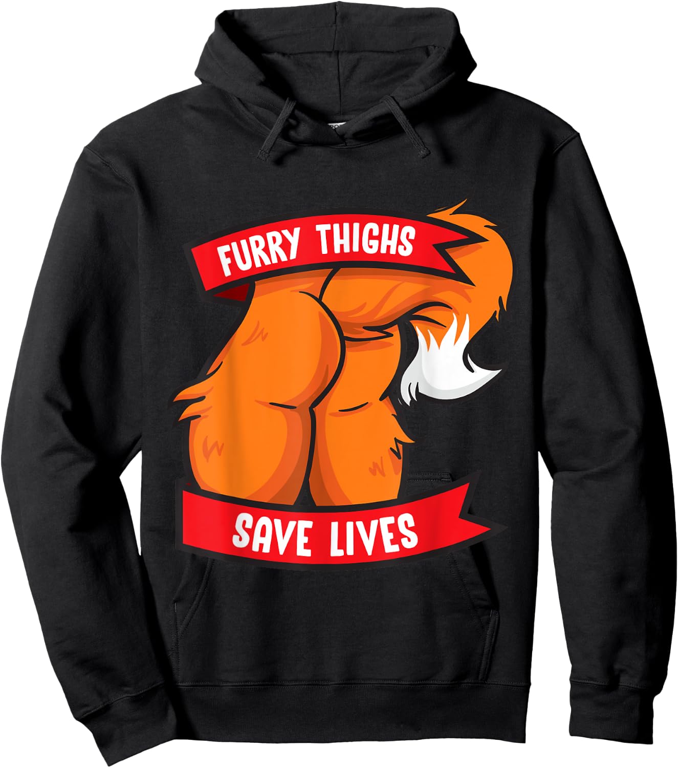 Fox Furry Thighs Save Lives Proud Furry Pride Fandom Hoodie - Hoodie | Black