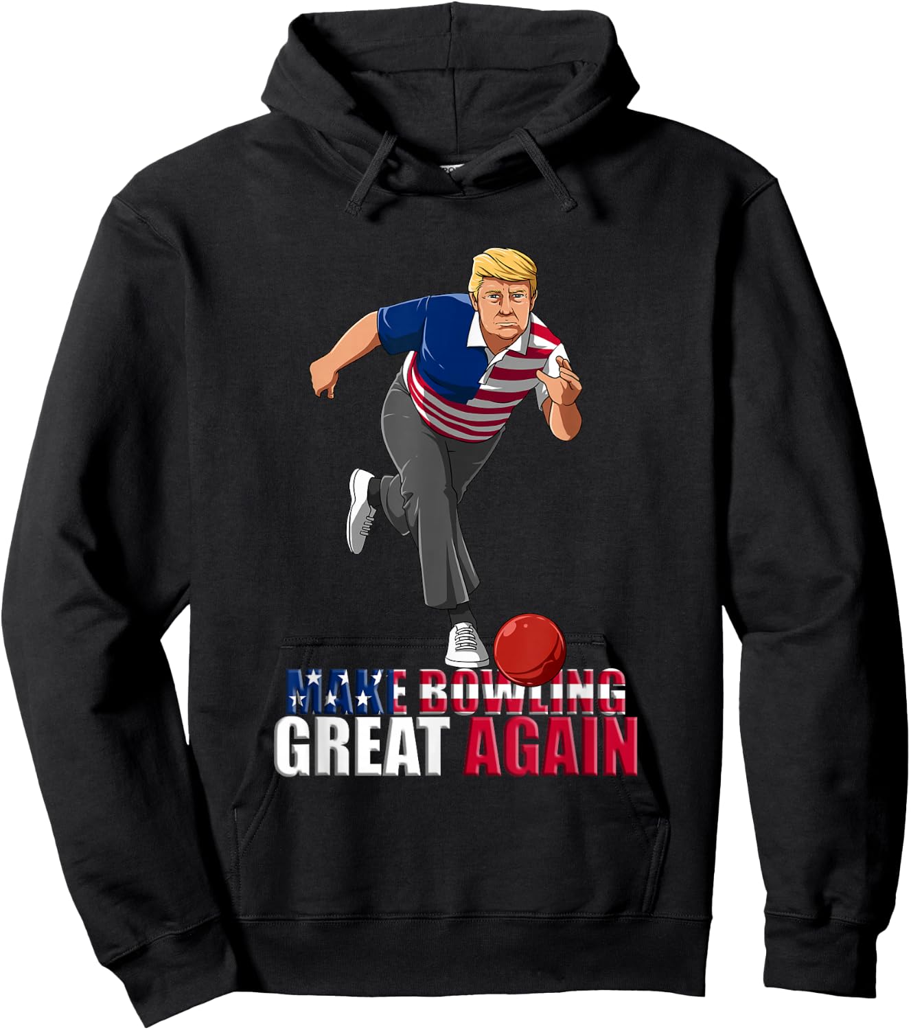 Make Bowling Great Again - Funny Trump Bowling Gift Small Hoodie - Hoodie | Black